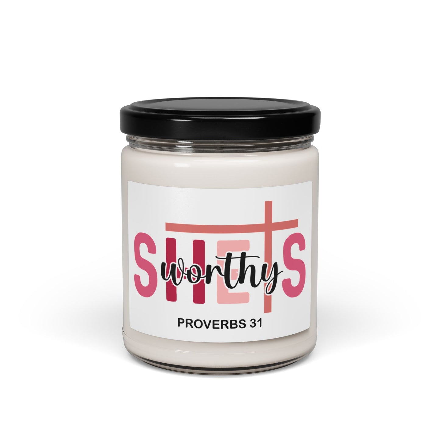 Worthy Proverbs 31 Soy Candle — 9oz Scented Jar (Faith-Based Gift)