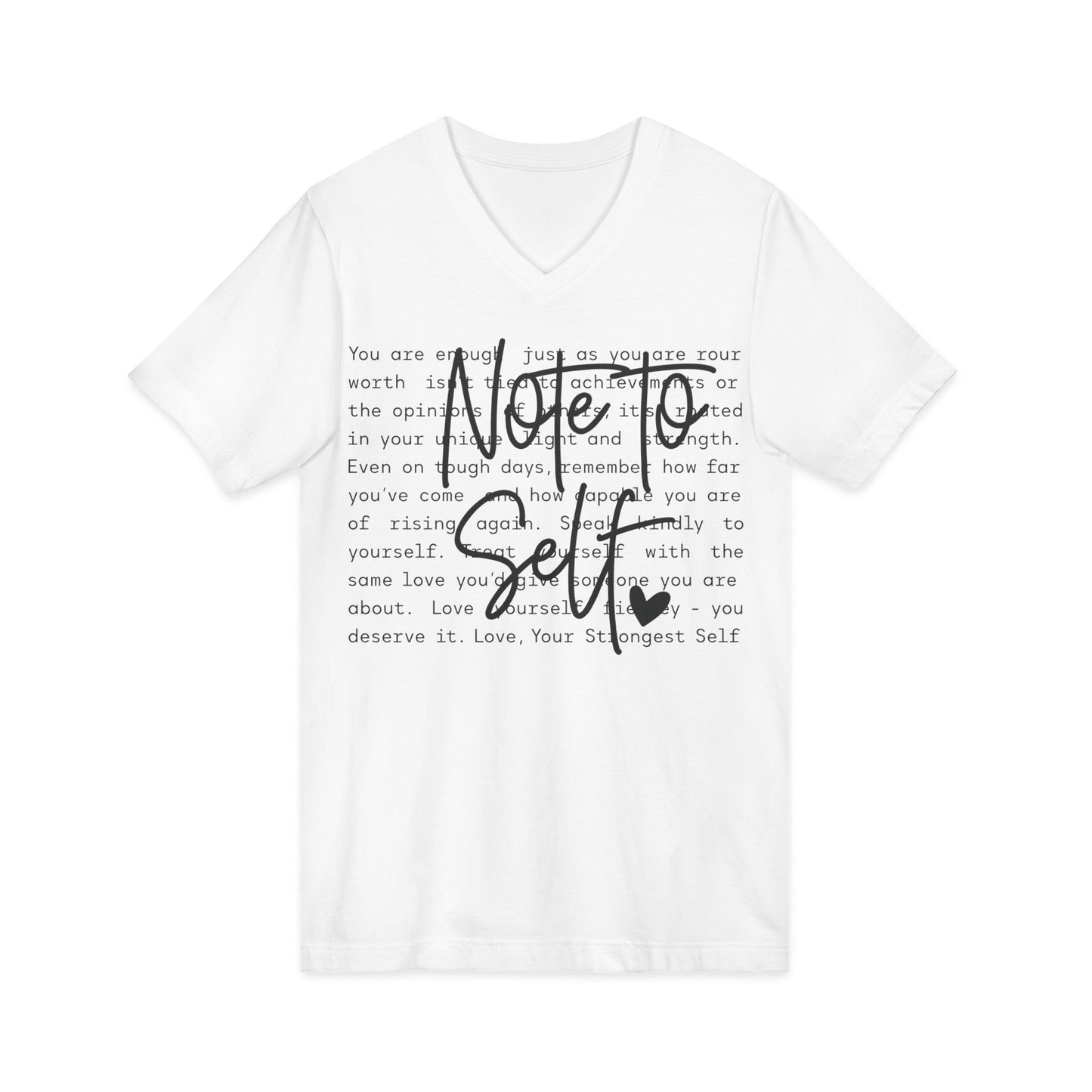 Note To Self V‑Neck Tee — Inspirational Self‑Care Graphic Shirt