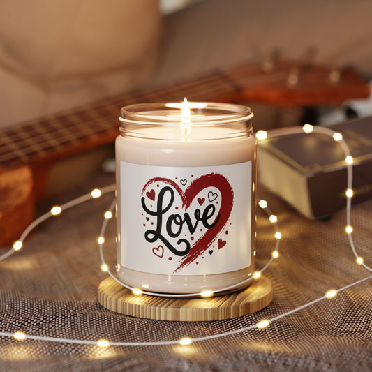 Love Heart Soy Candle — 9oz Scented Candle for Valentine’s & Romantic Gifts
