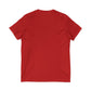 Minimal Red Hearts V-Neck Tee — Cute Tiny Heart Graphic Shirt