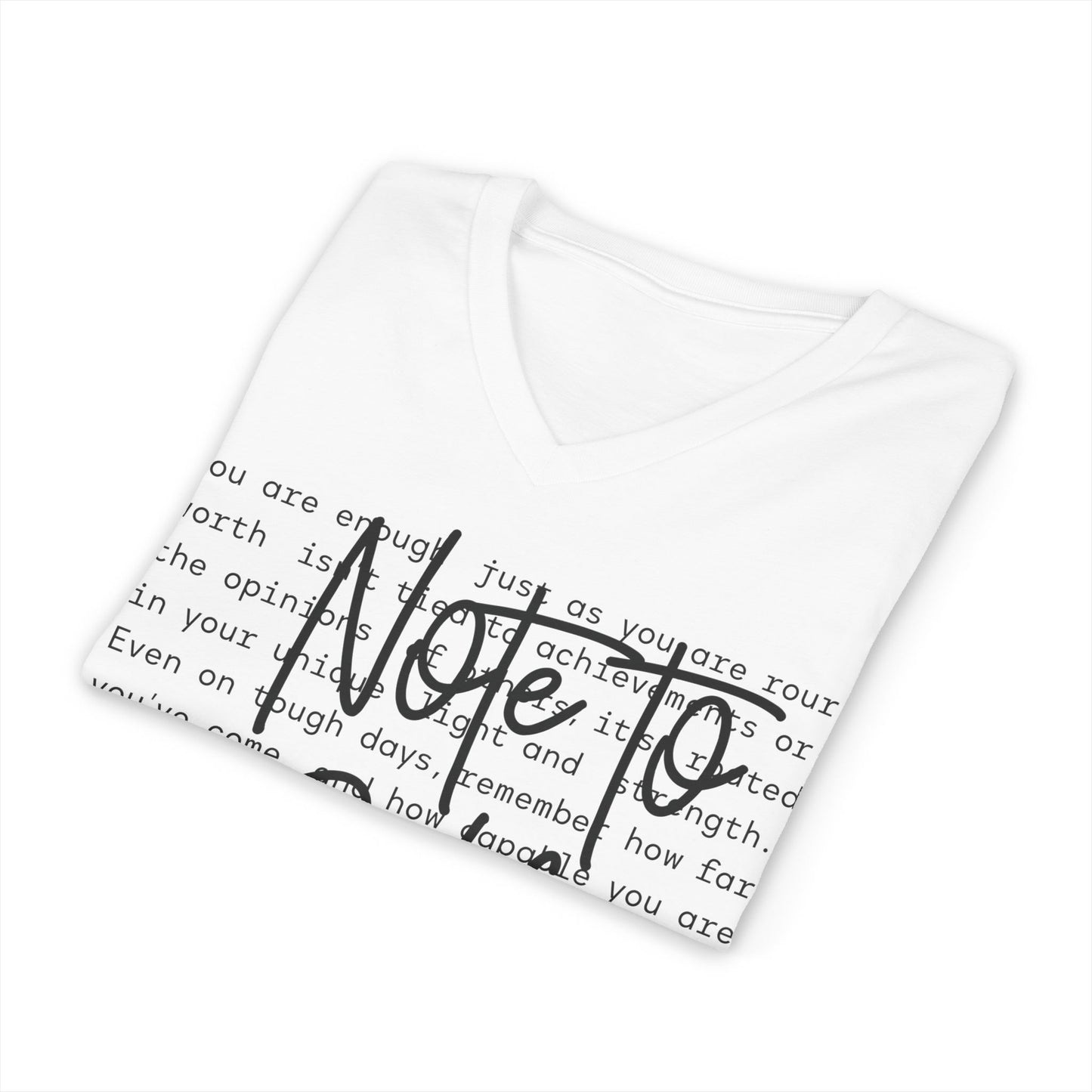 Note To Self V‑Neck Tee — Inspirational Self‑Care Graphic Shirt