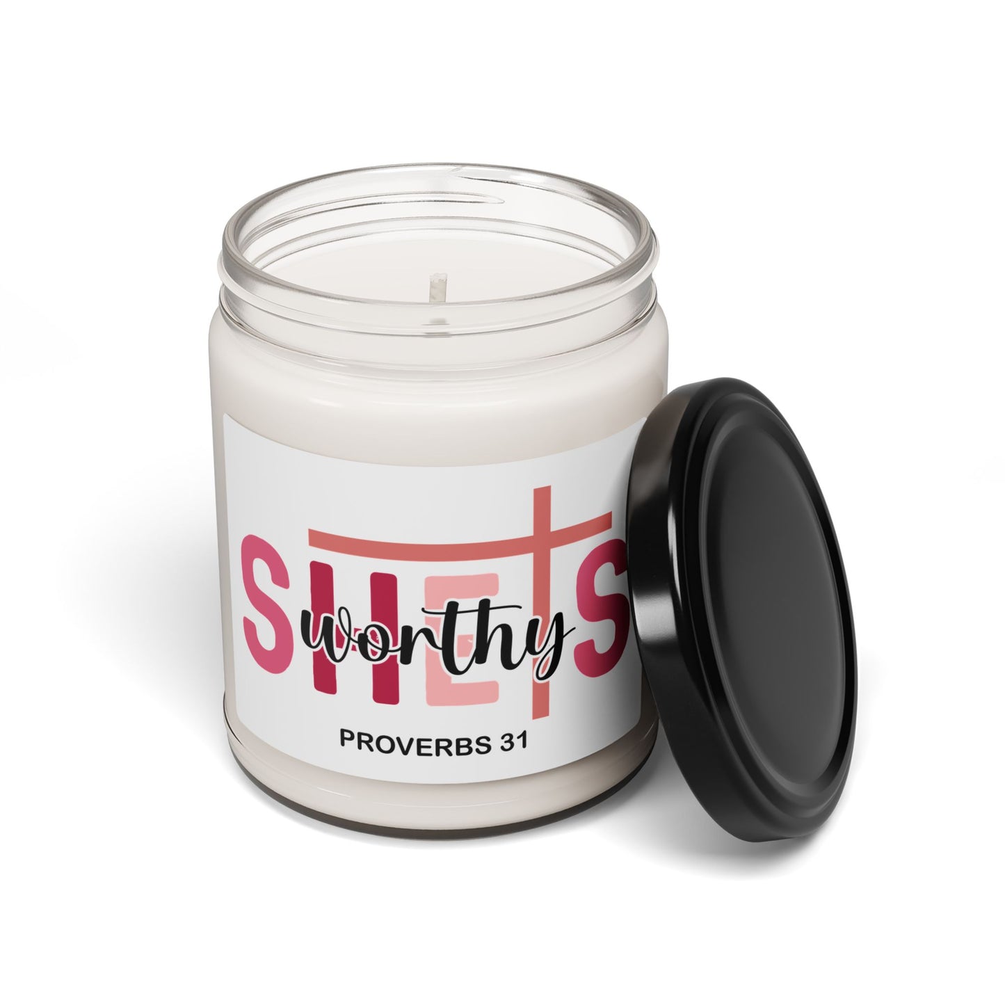 Worthy Proverbs 31 Soy Candle — 9oz Scented Jar (Faith-Based Gift)