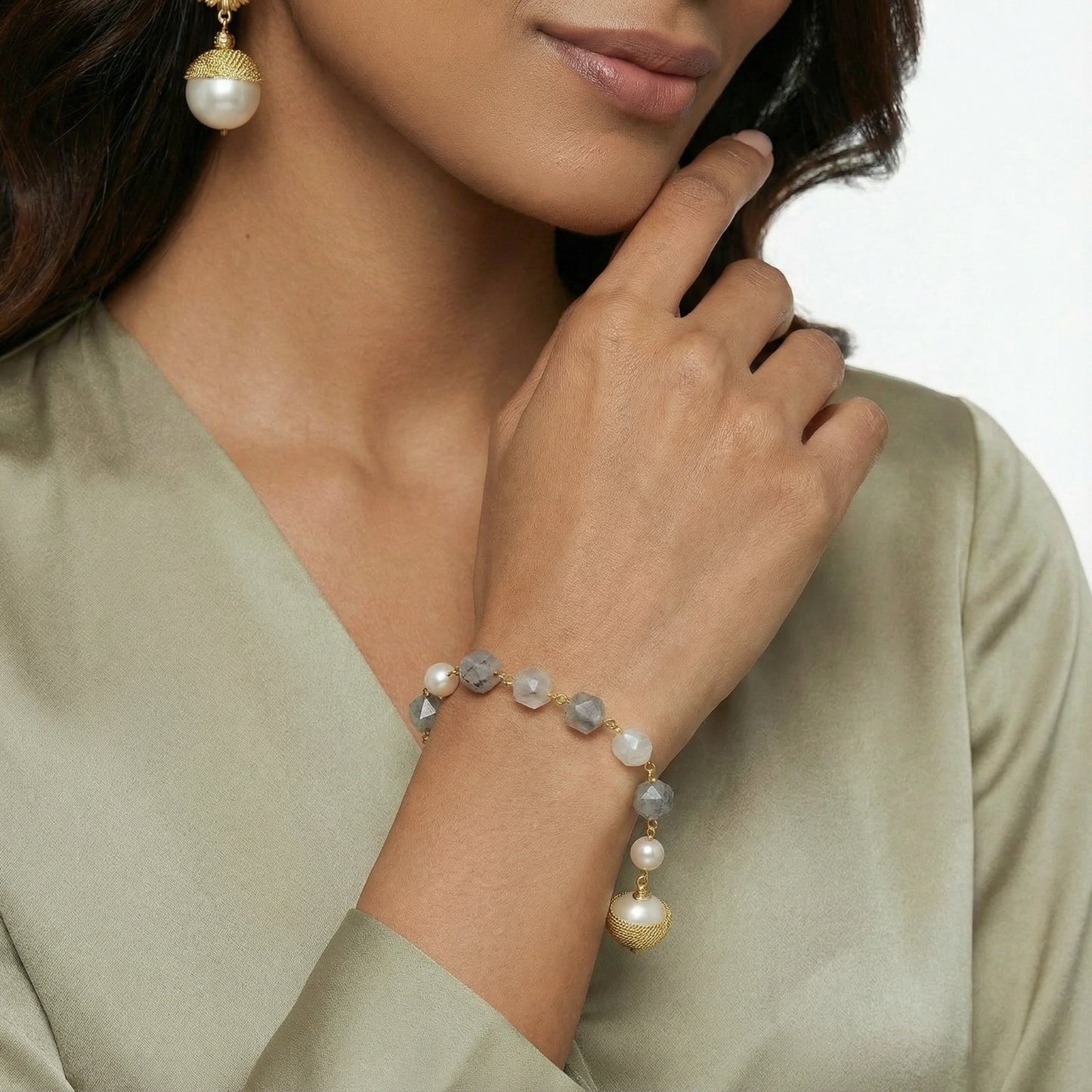 Baroque Pearl Crystal Bracelet | Kare-Kreations LLC