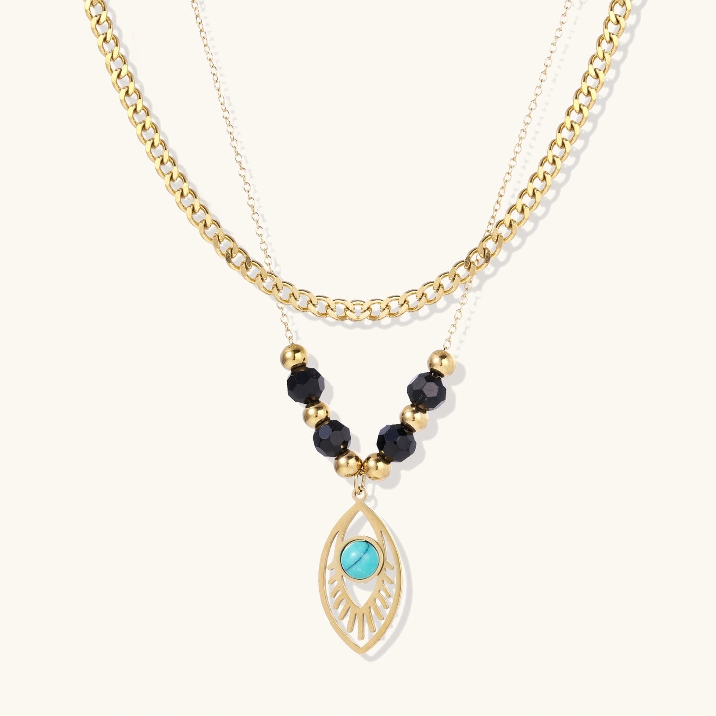 Eye of Serenity Layered Necklace | Kare-Kreations LLC
