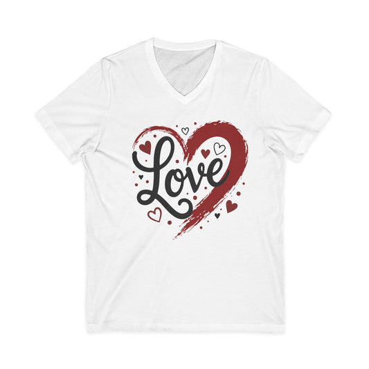 Love Heart V-Neck Tee — Romantic Valentine’s Day Shirt