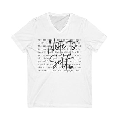 Note To Self V‑Neck Tee — Inspirational Self‑Care Graphic Shirt