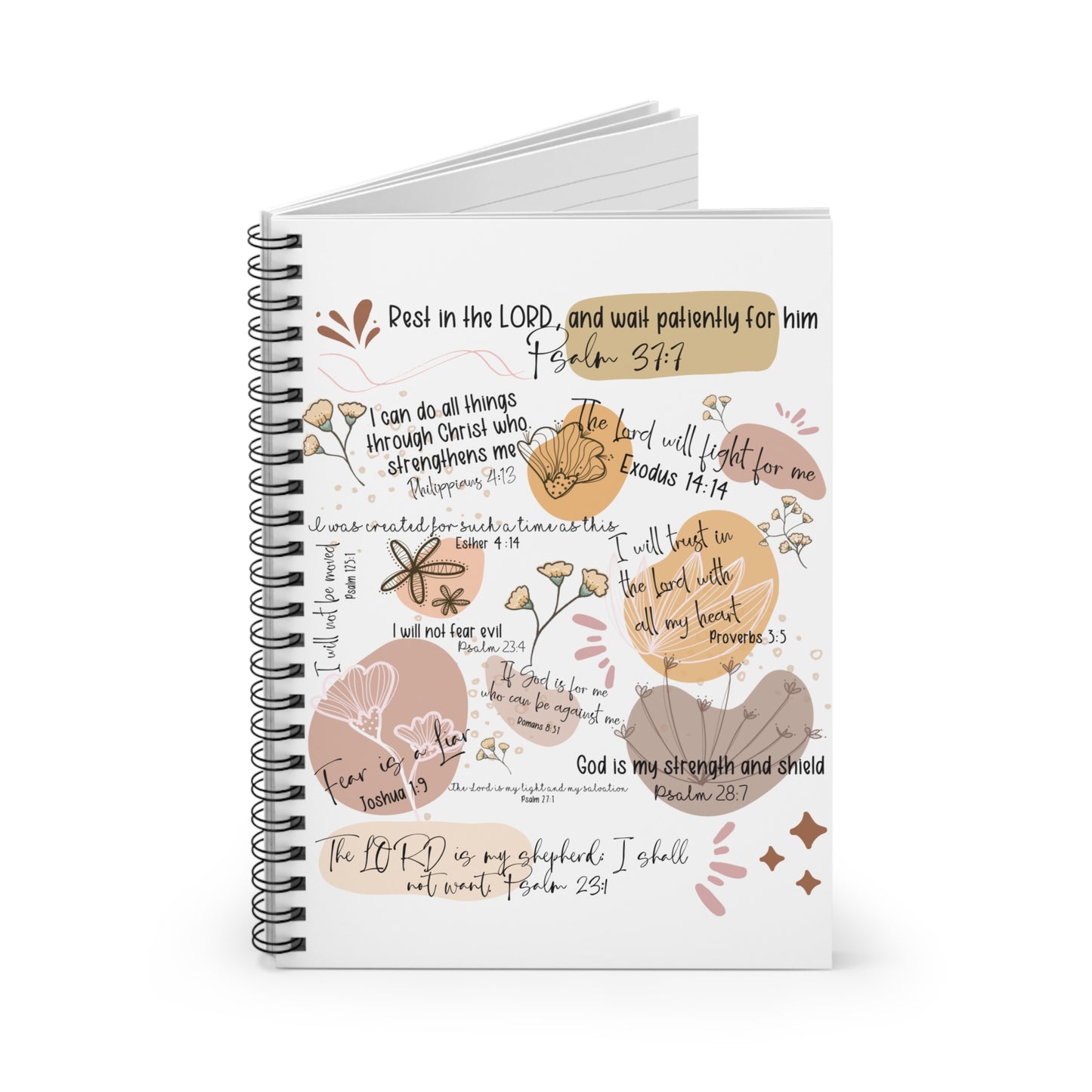 Scripture Verse Spiral Notebook – Christian Journal, Bible Study Notebook, Inspirational Faith Planner