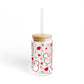 Cute Valentine Drink Jar — 16oz Heart Mouse Sipper Glass with Straw