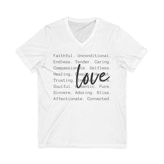 Love Definition V-Neck Tee — Inspirational Word Art Romantic Gift