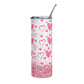 Pink Heart 20oz  Stainless Steel Tumbler — Valentine Glitter Hearts Design