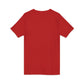 Minimal Red Hearts V-Neck Tee — Cute Tiny Heart Graphic Shirt
