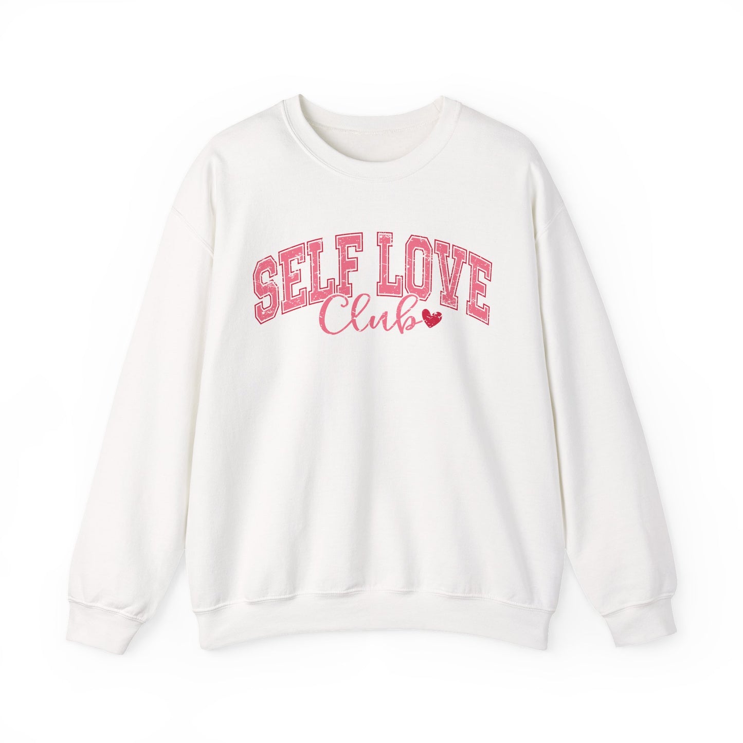 Self Love Club Crewneck Sweatshirt — Pink Retro Graphic